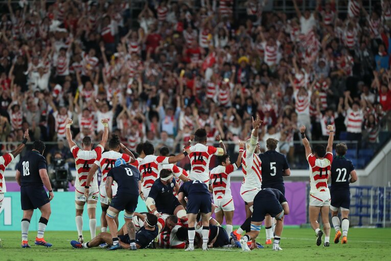 2019年W杯・スコットランド戦に勝利し、史上初の8強入りを決めた　©︎Naoya Sanuki