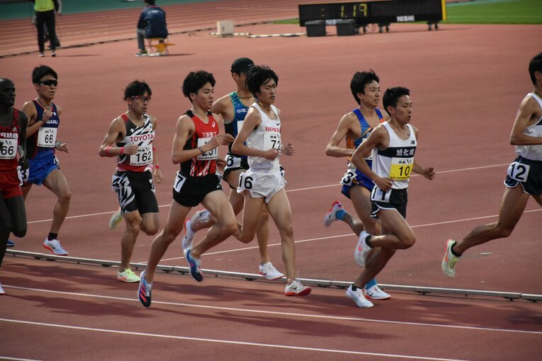今年4月の金栗記念選抜10000mで力走する林田（提供：三菱重工）