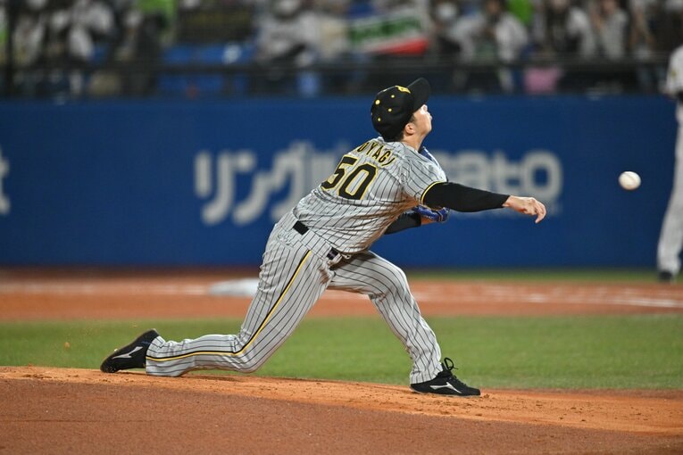 2022年CSファイナル第3戦（ヤクルト戦）の青柳　©Hideki Sugiyama