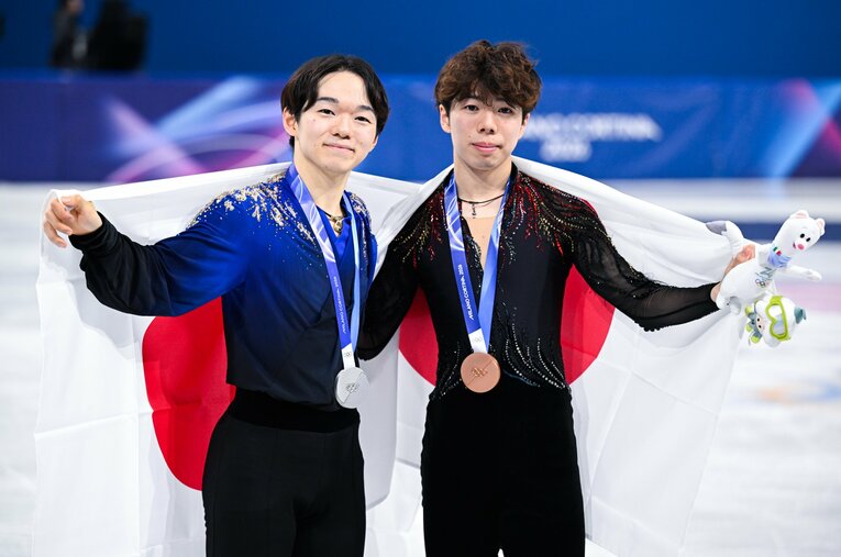 マリニンの失速が話題をさらったフィギュア男子だが、鍵山優真と佐藤駿がメダルに届いた理由は何だったのか、本田武史氏が分析した ／ photograph by Asami Enomoto/JMPA