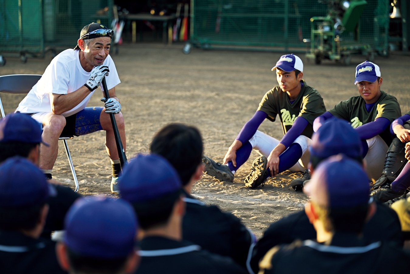 母校の愛工大名電高校で野球指導を行なったイチロー。後輩にエールを送った　©︎Naoya Sanuki