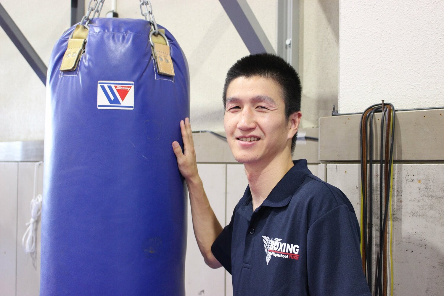 2024年8月、羽水高校のボクシング練習場で　©Number Web