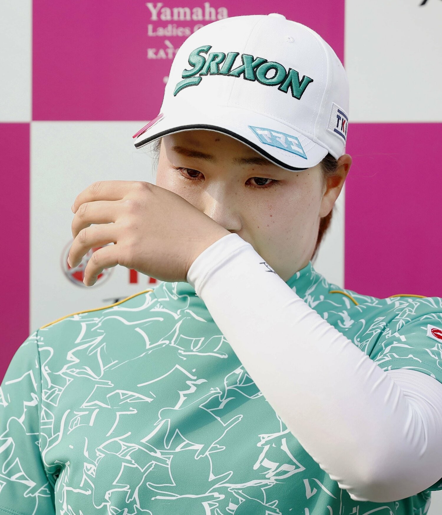 プロ初優勝に大きく迫ったヤマハレディースでは、試合後に涙をこぼしていた竹田。ここから快進撃が始まった（2024年3月）　©︎KYODO
