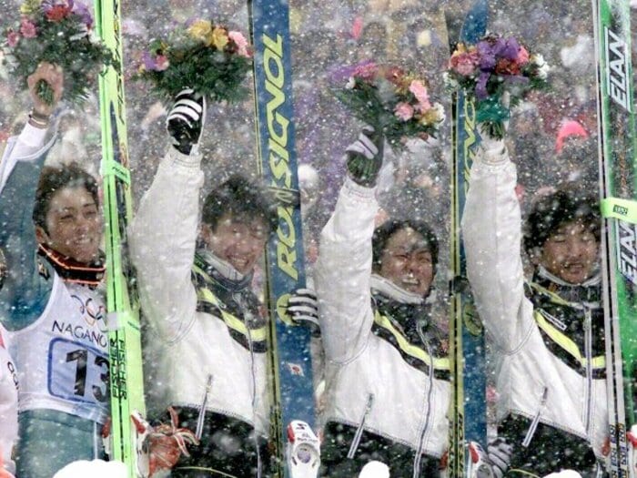 名言「ふなきぃ~」24年前・伝説のジャンプ団体金メダル…あの「白馬村」には今、何がある? 現地で驚いた「帰りの『特急あずさ』が満員だった話」<Number Web> photograph by JIJI PRESS