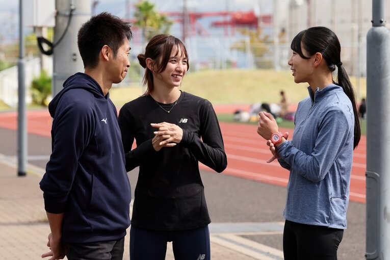 ひと昔前の「体育会」の雰囲気とは異なり、練習中も和気あいあいとしている　©Shigeki Yamamoto