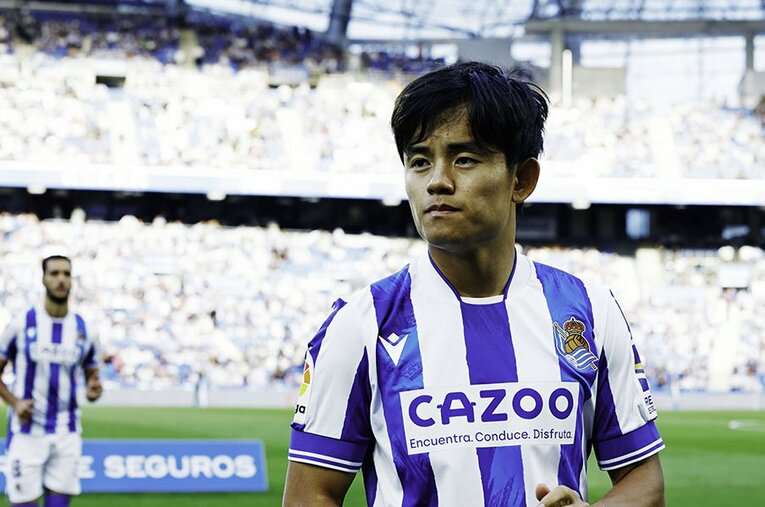 リーガ通算100試合目、激しいプレスによってELに続く2戦連続アシスト。久保建英は「ラ・レアル」で脱皮しつつある ／ photograph by Daisuke Nakashima