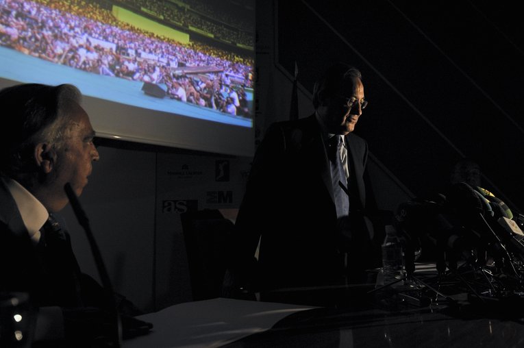 レアルで数々の“剛腕実績”を残すペレス会長が、欧州SLの会長でもある（2009年撮影）©Takuya Sugiyama