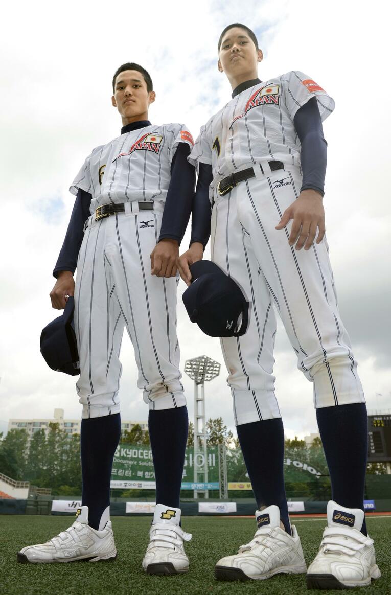 2012年9月、18U世界野球選手権で共闘した大谷と藤浪　©KYODO