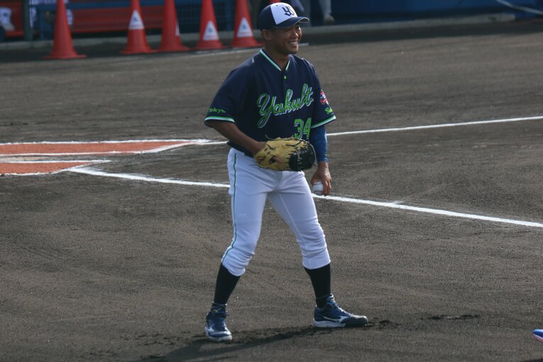 沖縄キャンプでの田口。例年とは違う取り組みを見せていたが、故障で途中離脱となった　©Fumi Sawai