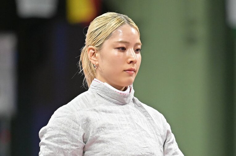 金メダル候補として期待を集めたフェンシング女子サーブルの江村美咲　©JMPA