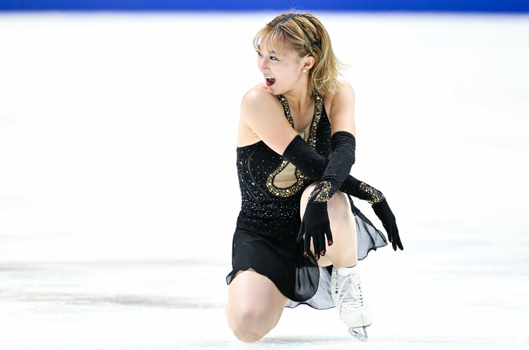 フィギュアスケート全日本選手権で4連覇を果たした坂本花織。フリーの演技後には苦笑いも…その真意とは ／ photograph by Asami Enomoto