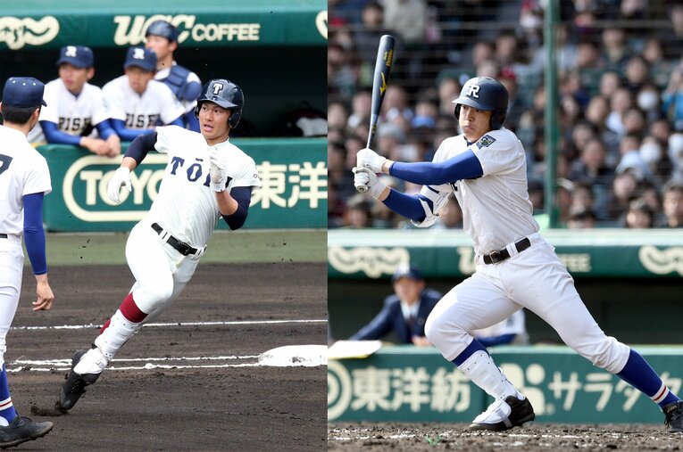 センバツ決勝の舞台で戦った大阪桐蔭・藤原（左）と履正社・安田　（c）Sankei Shimbun