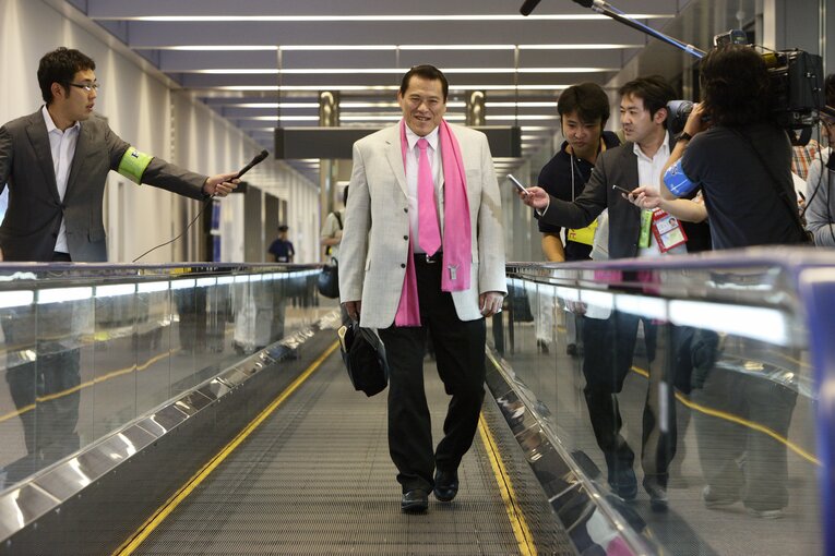 2009年、北朝鮮から帰国したアントニオ猪木　©Shiro Miyake