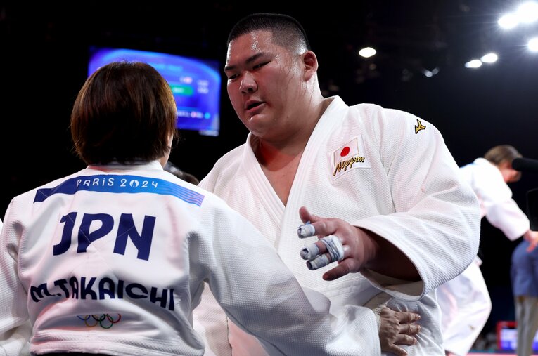 パリ五輪ではリネールとの2連戦でも話題を集めた斉藤立 ／ photograph by Getty Images
