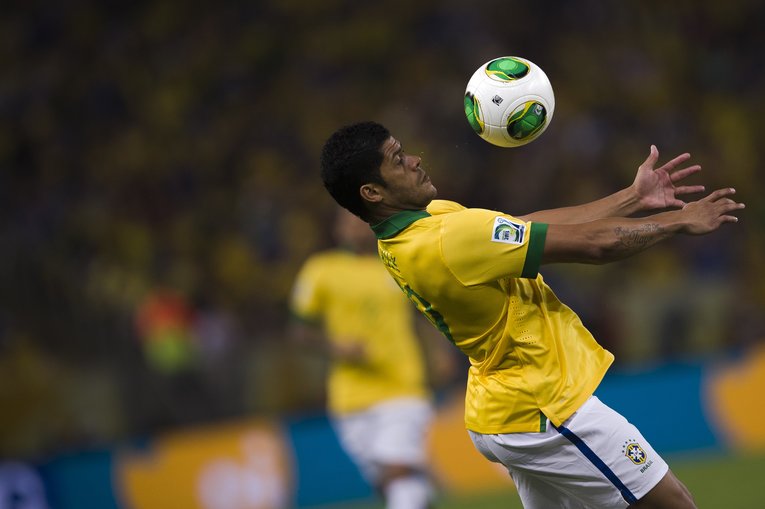 2013年、ブラジル代表時代のフッキ　©Takuya Sugiyama