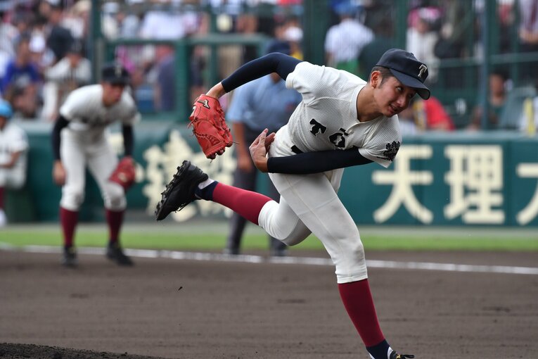 2018年夏の甲子園。3回戦の対高岡商戦で先発した横川　　©Hideki Sugiyama