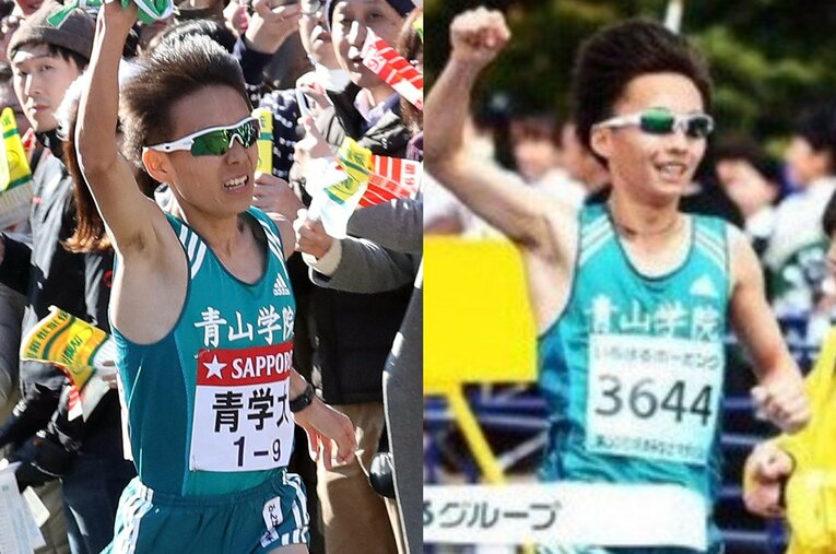 二軍生活を経験した池田生成さん（左）や田村健人さんといった「叩き上げ」組の突き上げが青学大の4連覇達成と常勝軍団への礎を築いた ／ photograph by (L)JIJI PRESS、(R)本人提供