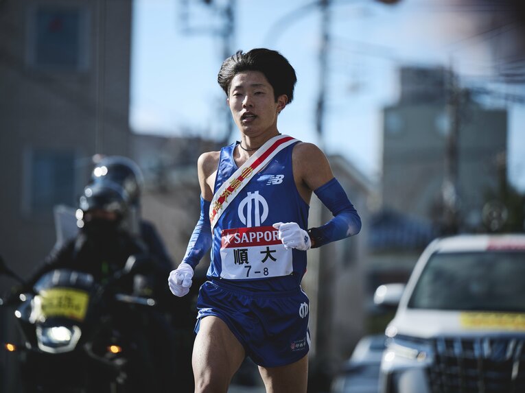 順大の4年生は、地元に戻り競技を続ける選手が多い。8区区間賞の津田将希は、西鉄に入社予定だ　©Yuki Suenaga