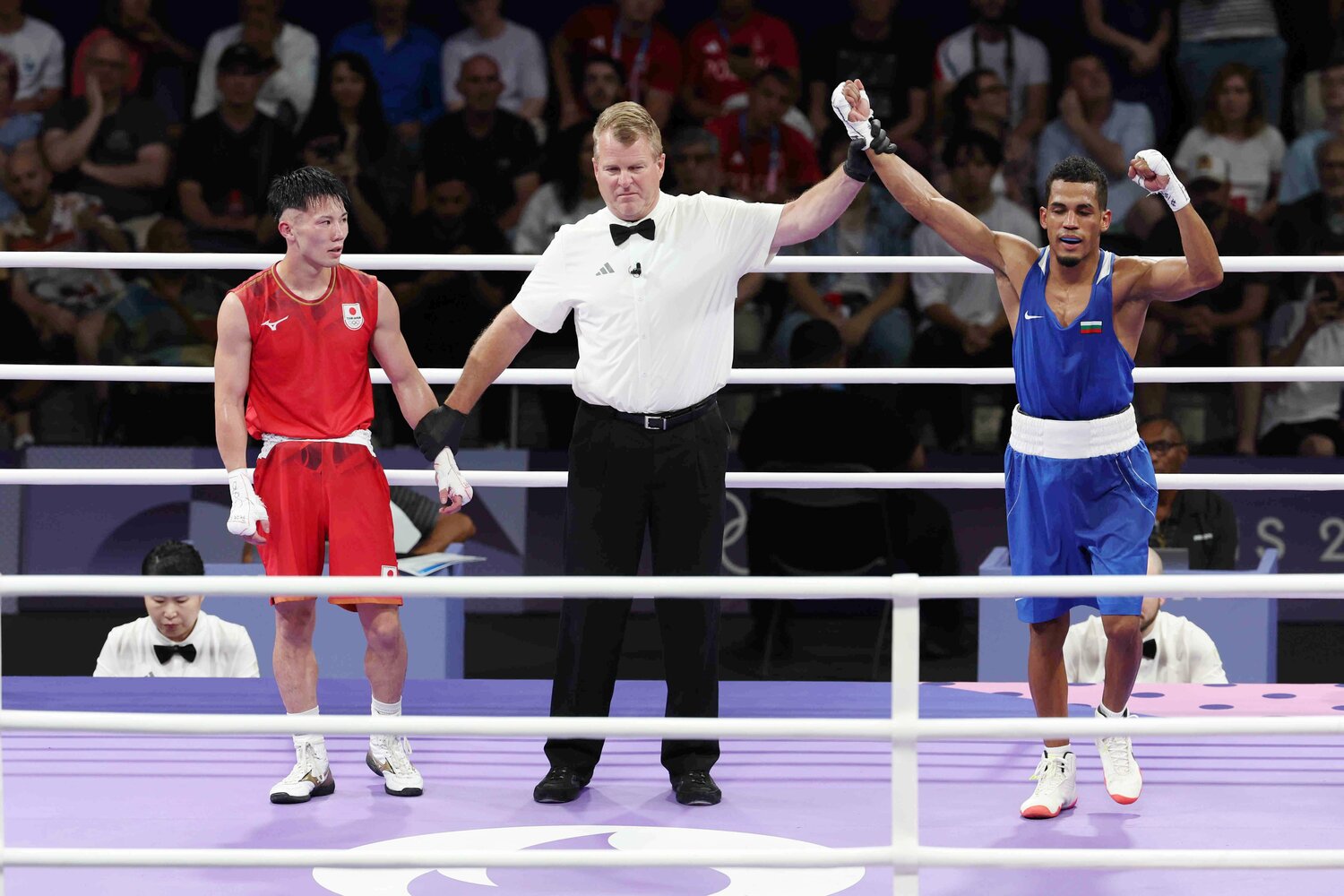 パリ五輪57kg級、準々決勝で敗れた原田　©JIJI PRESS