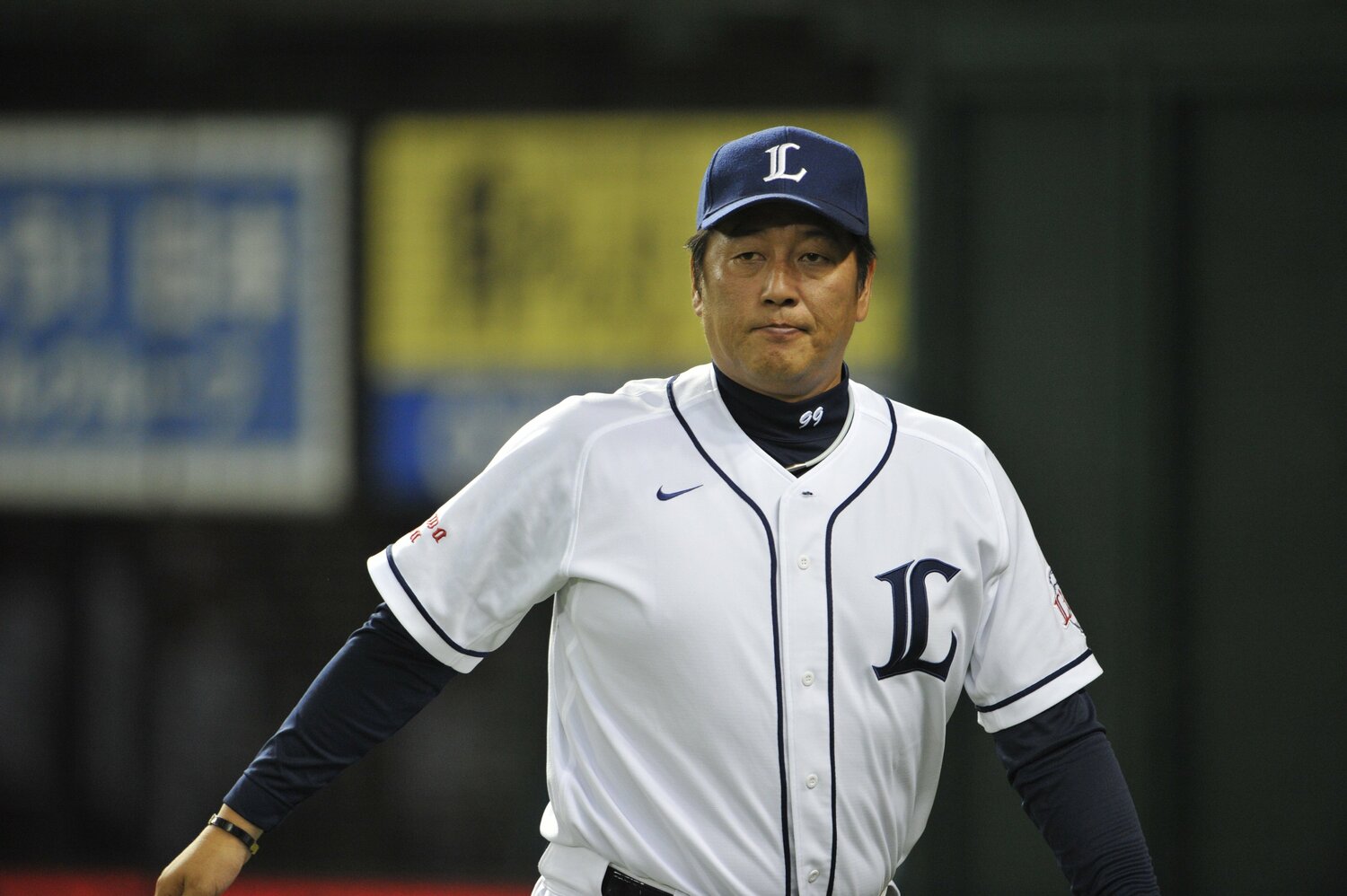 現在はGMを務める渡辺久信。2021年のドラフトでは飯田光男常務が4球団競合を制し、隅田知一郎投手の当たりクジを引き当てた　©Hideki Sugiyama