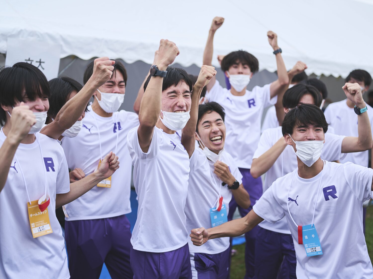 ついに予選会を突破して歓喜に沸いた立教大チーム　©Yuki Suenaga