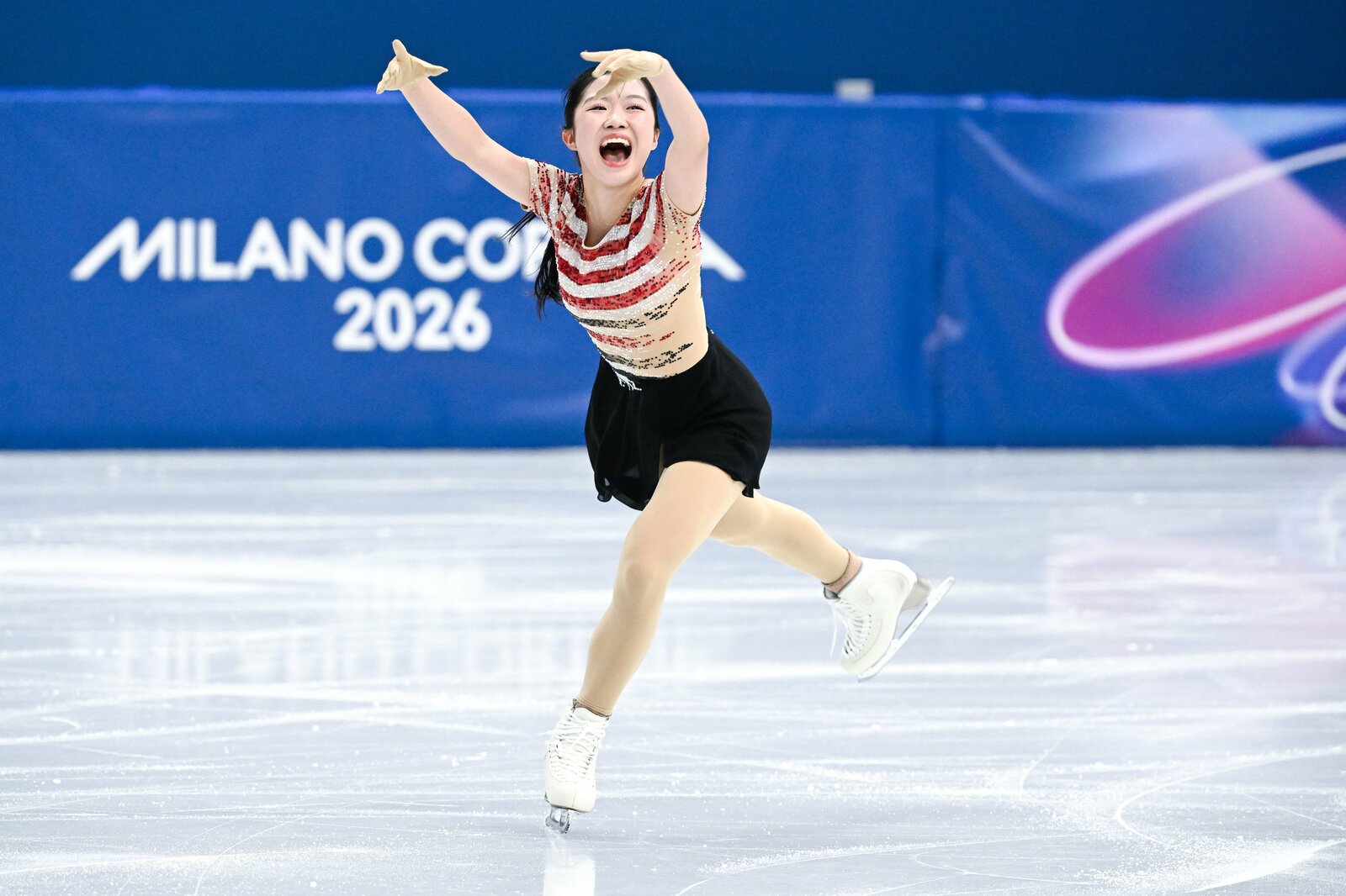 SPでの満面の笑顔が印象的だった中井©️Asami Enomoto/JMPA