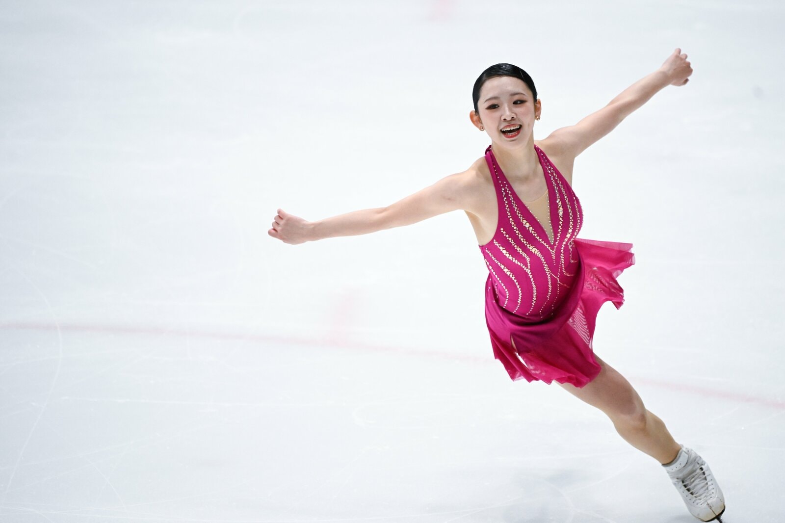 連続ジャンプも美しい青木祐奈の演技　©︎Asami Enomoto