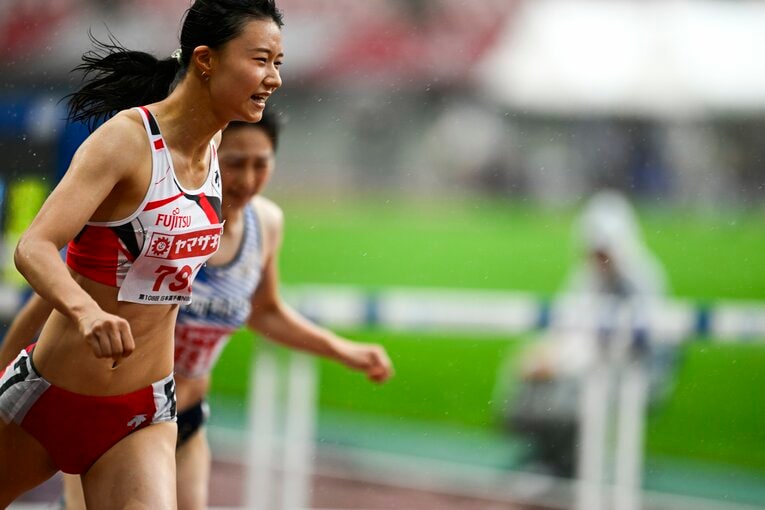 100分の3秒差で優勝を逃した田中佑美　©Asami Enomoto