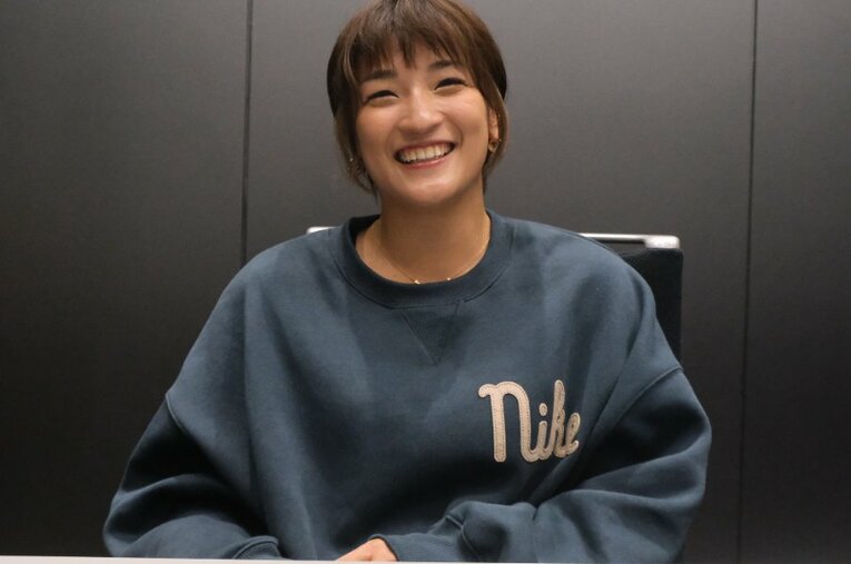 RIZIN神戸大会でのシン・ユリ戦を控え、インタビューに応じたRENA ／ photograph by Norihiro Hashimoto