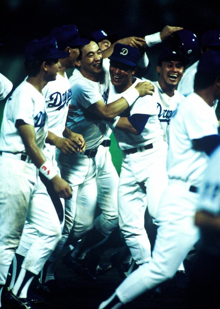 中日が優勝した1988年シリーズ。落合は8月に、3度のサヨナラ安打を記録した　©Kazuhito Yamada