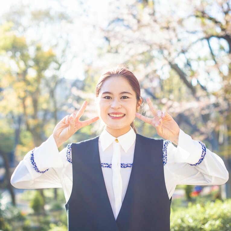 引退発表後の取材にて、カメラに向けて飛び切りの笑顔を見せてくれた宮原　©Asami Enomoto