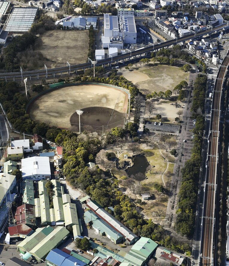 堂安兄弟の原点「小田南公園」（写真は2022年撮影）。現在は阪神のファーム本拠地「ゼロカーボンベースボールパーク」に生まれ変わっている　©KYODO　