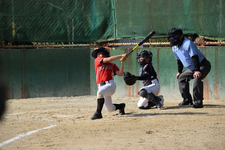 次男の太誠君は深川ジャイアンツで4年生チームの主将　写真は古畑和彦さん提供