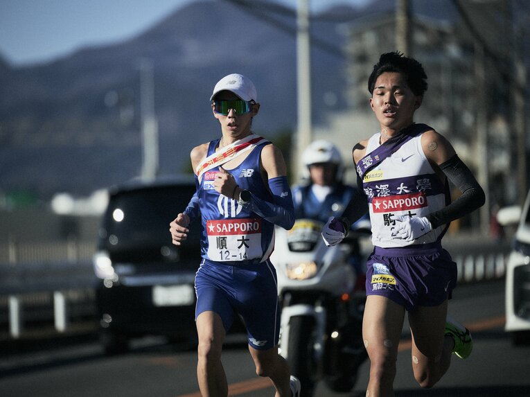 新3年の玉目（左）ら多くのメンバーが残る順天堂大。ルーキーたちがどれほど融合できるか　©Yuki Suenaga