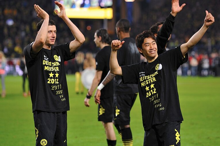 ドルトムント時代のレバンドフスキと香川真司©Takuya Sugiyama