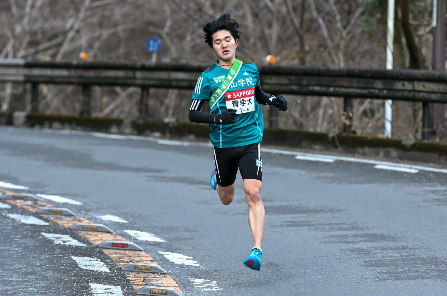 ルーキーながら山下りで好走した青学大の石川。小池の高校の後輩にあたる　©Nanae Suzuki