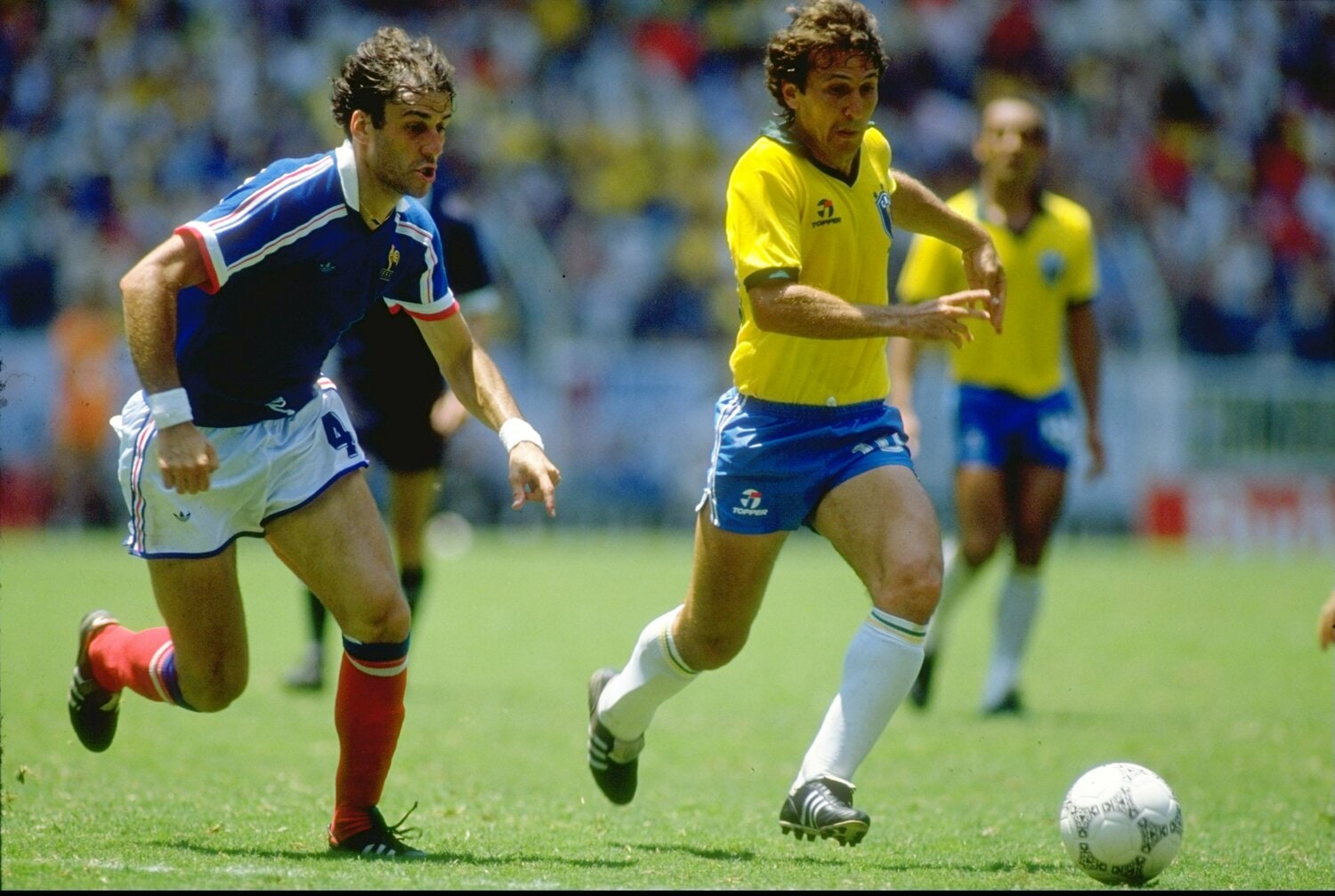 86年メキシコW杯フランス戦でのPK失敗を蒸し返されるとは……　©Getty Images