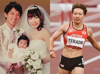 一度は競技引退も…結婚→出産→ラグビー転向を経て陸上・寺田明日香（34歳）はなぜ「全盛期の自分」を超えられた？「支えてくれる家族がいたので」＜Number Web＞ photograph by (L)本人提供、(R)JMPA