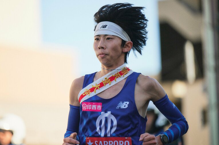 前回の箱根駅伝では、1年生ながらエース区間の2区を走った玉目陸 ／ photograph by Yuki Suenaga