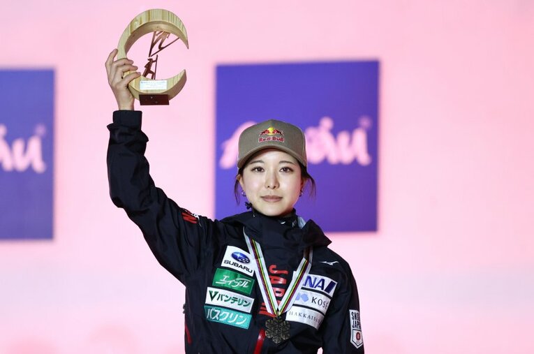 2月25日、世界選手権ジャンプ女子ノーマルヒルで銅メダルを獲得した高梨。3月3日にはラージヒルの本戦が控えている ／ photograph by Getty Images