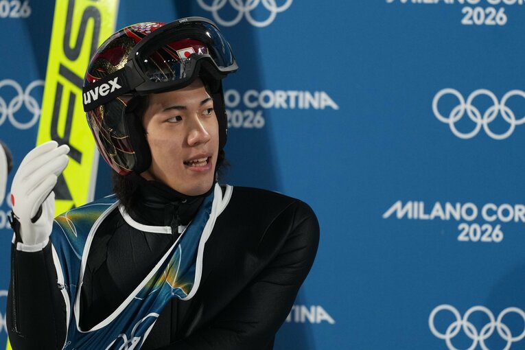 男子ノーマルヒルの2本目、二階堂蓮の大ジャンプ（9枚目／全10枚） ©Tutomu Kishimoto / JMPA