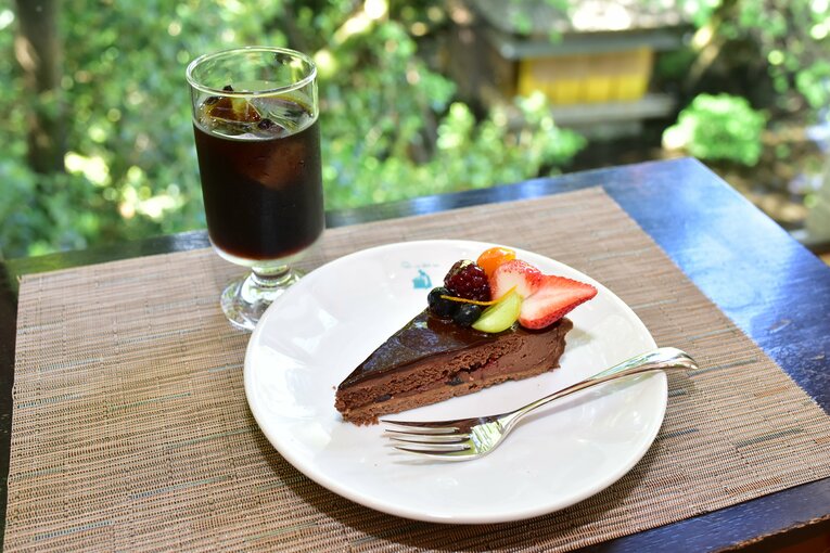 渡辺名人の1日目午前中のおやつ「漆黒の甲冑と徳川四天王タルト」　©日本将棋連盟