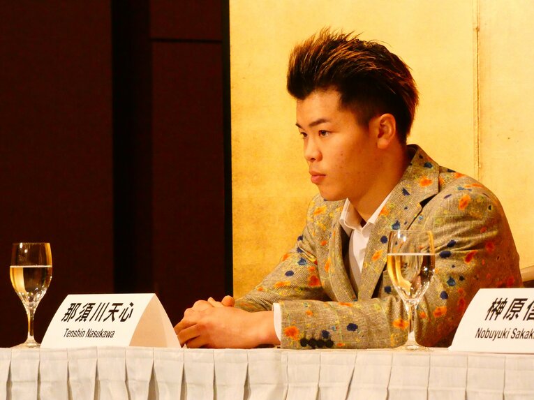 4月でのボクシング転向が決まっていたため、当初は榊原が提案した“6月開催案”に乗り気ではなかったという那須川　©Koji Fuse