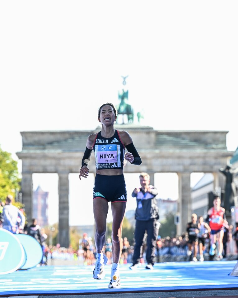 昨年9月のベルリンマラソンでは日本新記録を狙うも2時間23分8秒で11位に終わる。本人も予想外の結果だった　©JIJI PRESS