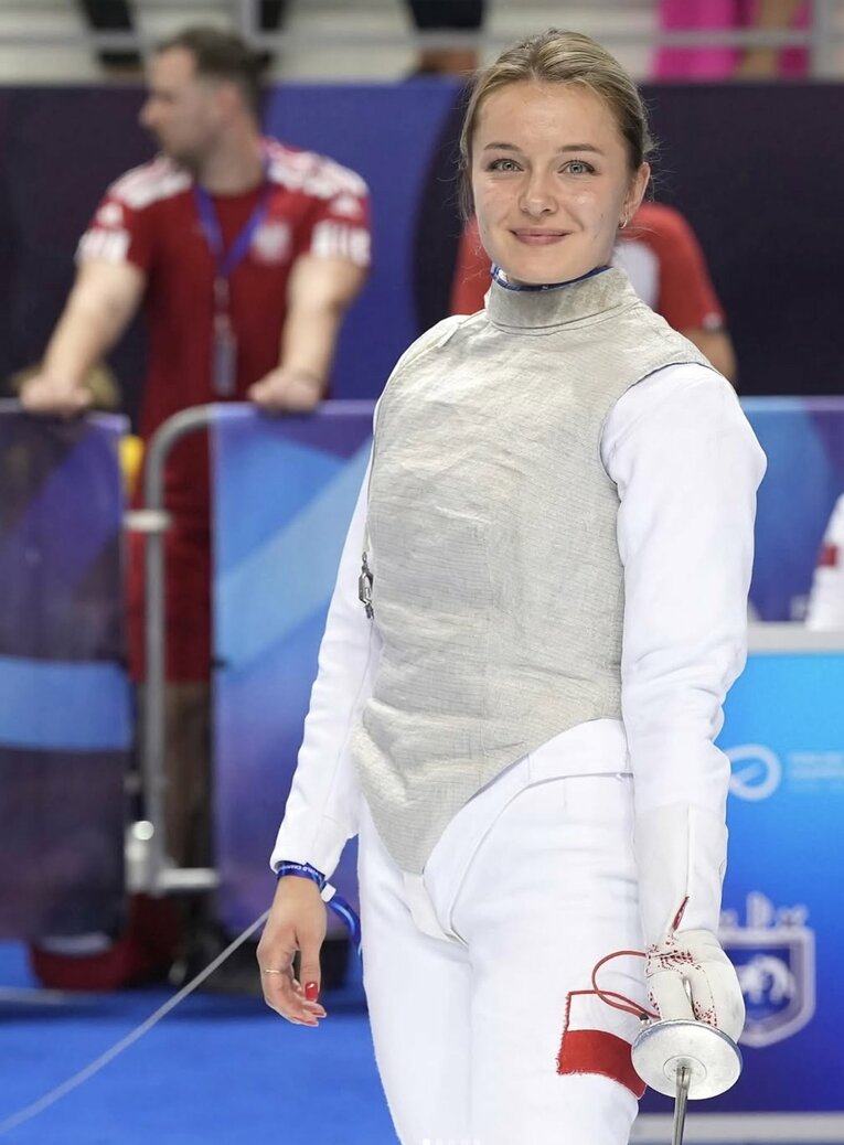 フェンシング女子フルーレのポーランド代表でもある妻アレクサンドラ・イェグリンスカさん（本人公式Instagramより）