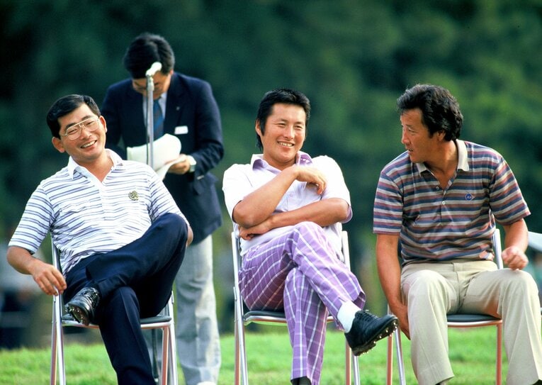 左から中嶋常幸、尾崎将司、青木功（1986年・日本オープン）　©Sports Graphic Number