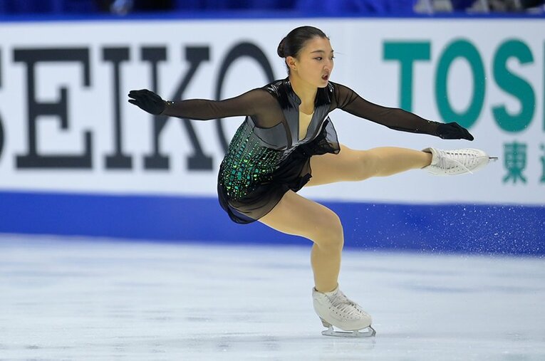 総合229.51ポイントと今季のGPシリーズ4戦の中で女子の最高得点でNHK杯を制した坂本花織 ／ photograph by Koki Nagahama -ISU／ Getty Images
