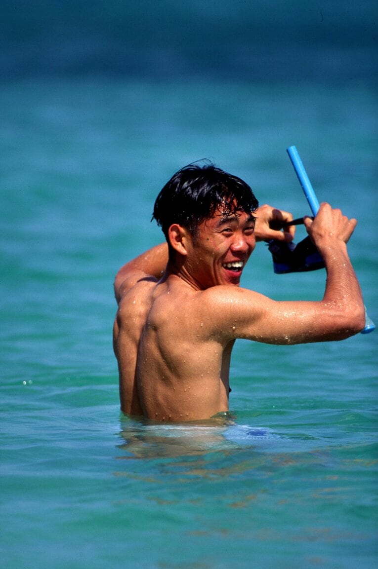 1993年3月の日本代表合宿で。森保は当時24歳。無名選手だった森保が日本代表になるまでにはドラマがあった　©AFLO