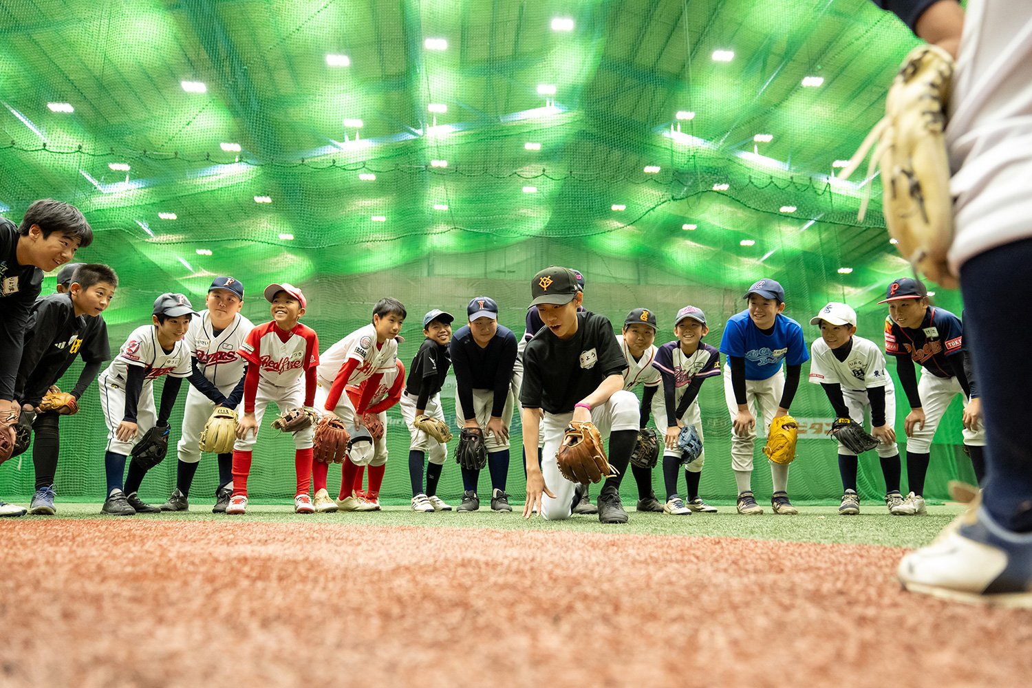 サドンデスノックの前に子どもたちだけで円陣を組み気合を注入した