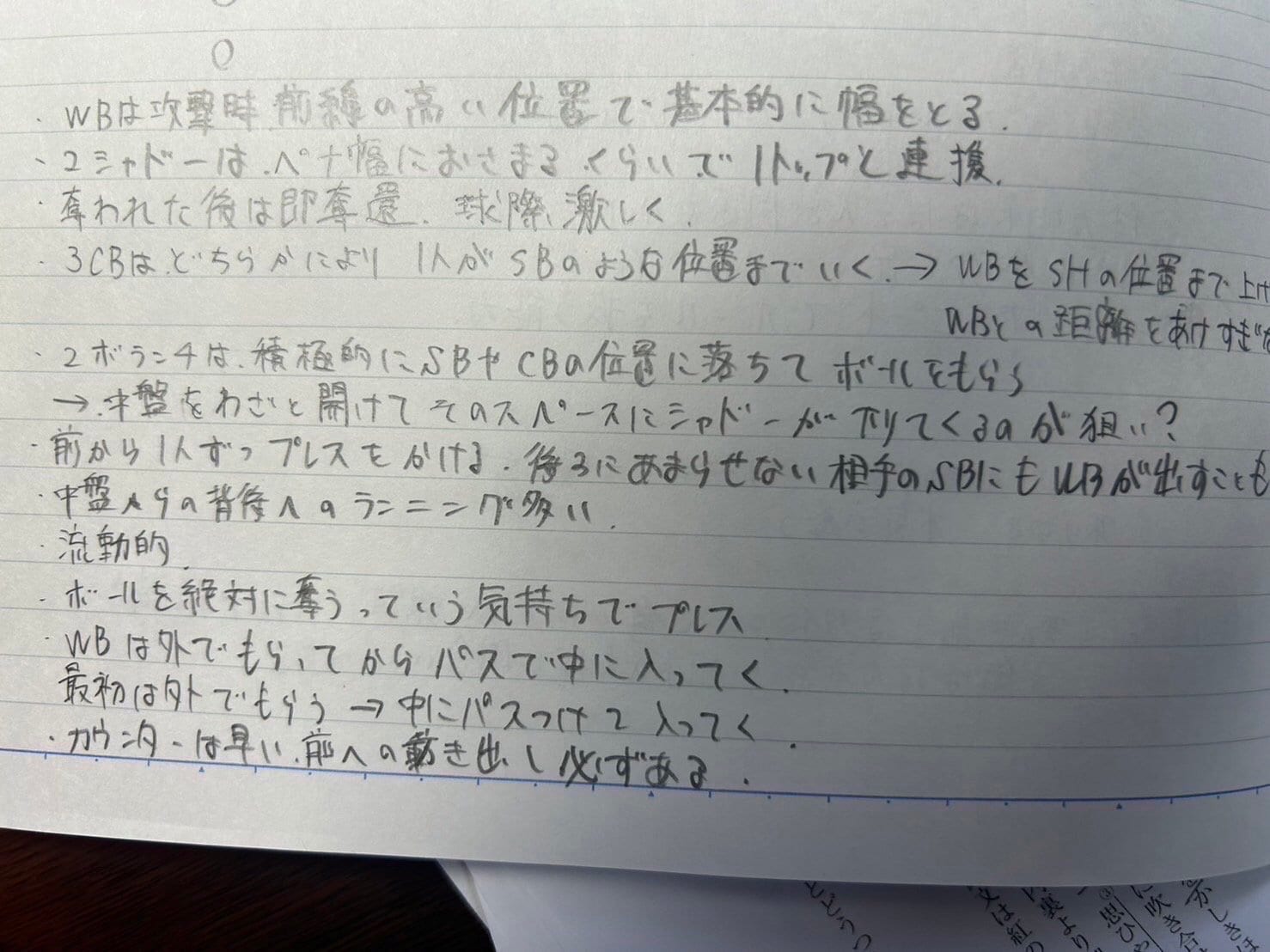 ノートを見ると、映像を見ながら書いたメモがびっしりを埋められていた